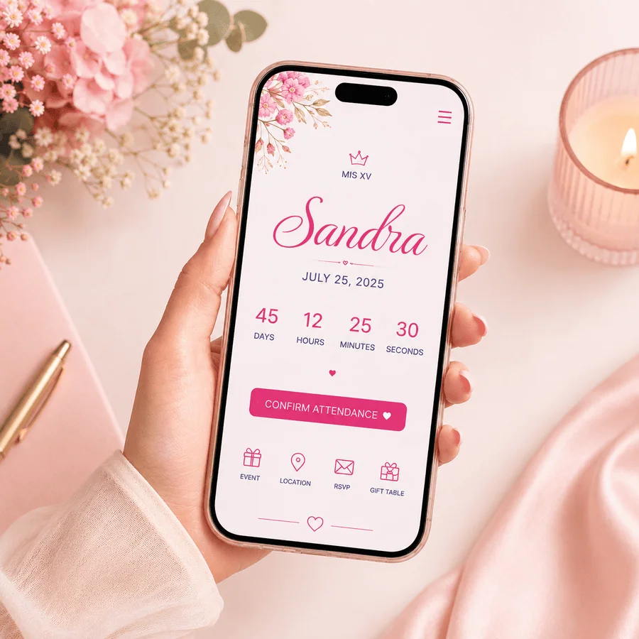 Essential quince website with online RSVP, guest management and QR check-in